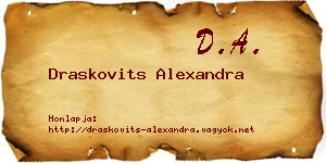 Draskovits Alexandra névjegykártya